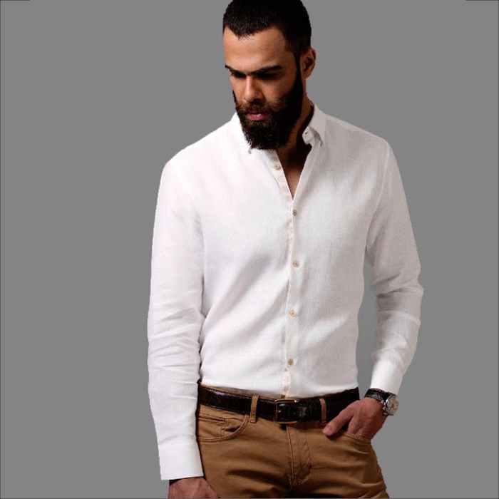 Mens camel dress shirt