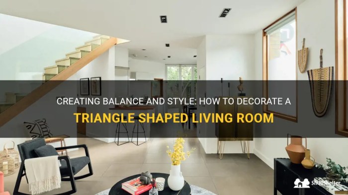 How to decorate a triangle shaped living room