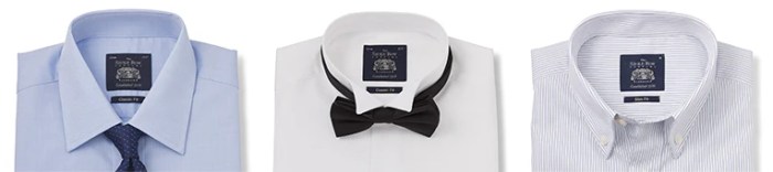 Men's collar types dress shirts