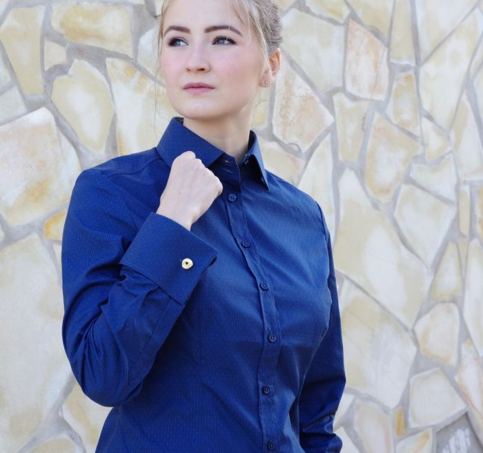 Women's blue dress shirt