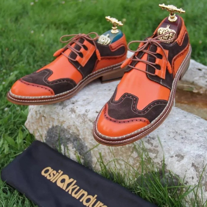 Orange dress shoes men